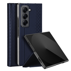 Чехол синего цвета из искусственной кожи от Dux Ducis для смартфона Samsung Z Fold SE (W25), серия Bril Series Case
