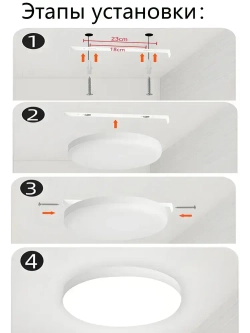 Потолочный светильник 36 Вт с ПДУ и регулируемой яркостью Энергосберегающий LED , белая, круглая