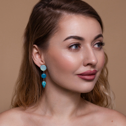 Серьги - Капель Асимметрия Мини - Айвазовский