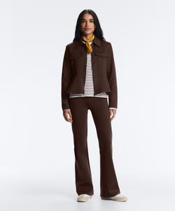 OYSHO Расклешенные брюки с высокой посадкой и эффектом неопрена, коричневый