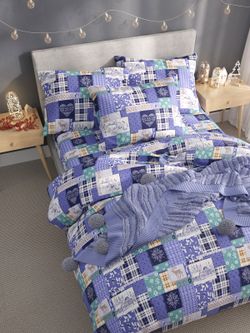 Простынь на резинке Сказка "Зимний пейзаж" 140х200 см, перкаль