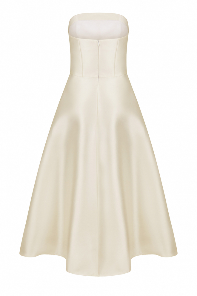 Платье миди с лифом бандо