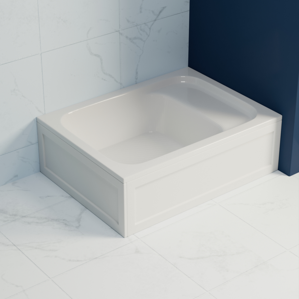 Душевой поддон прямоугольный RGW BC/L (с сиденьем) (800x1200)