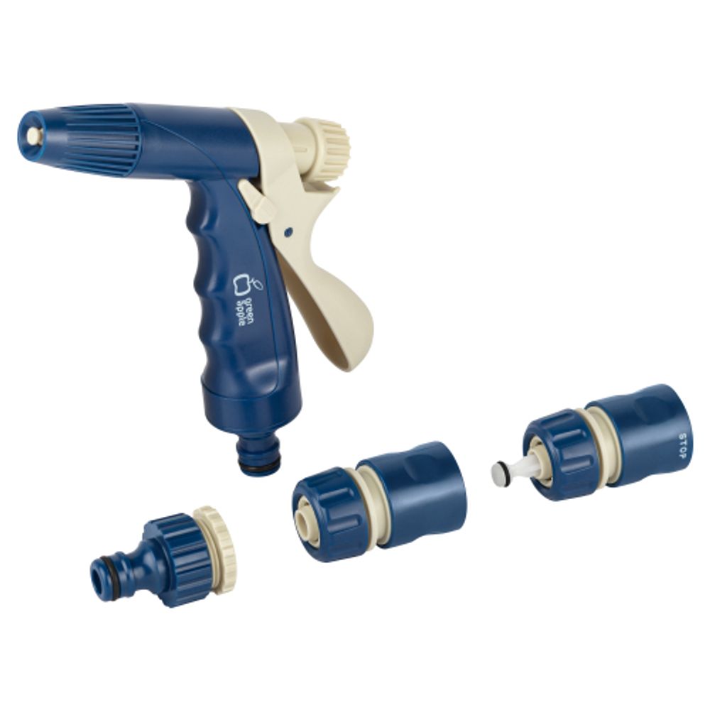 GAKP01-94 GREEN APPLE ЕСО Комплект для полива (пистолет-распылитель, штуцер, коннектор, коннектор с | Аксессуары для полива Green Apple