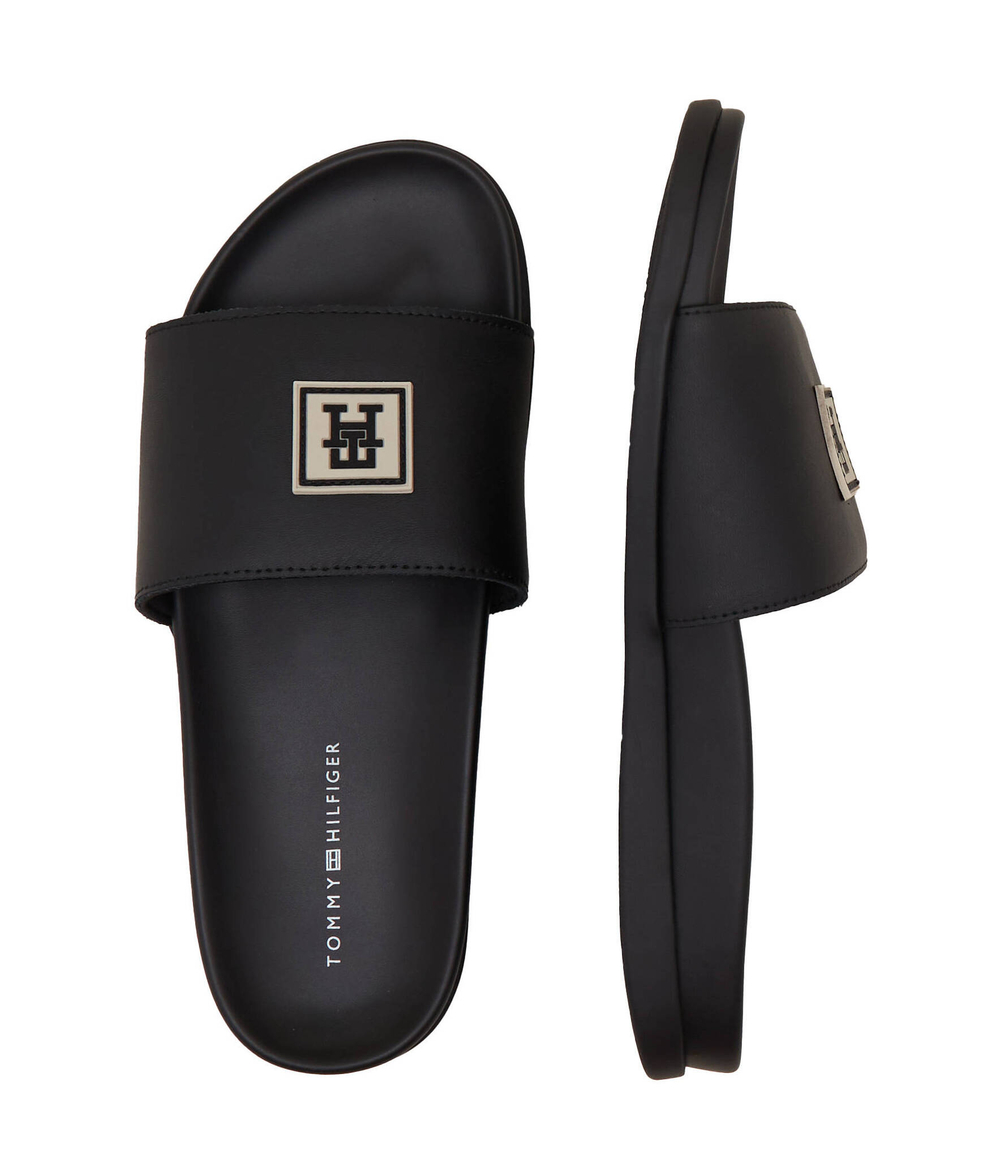 Кожаные шлепанцы Tommy Hilfiger - черный(FM0FM05031)