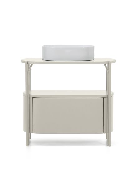 Тумба для ванной Arely из белой стали и белого лака