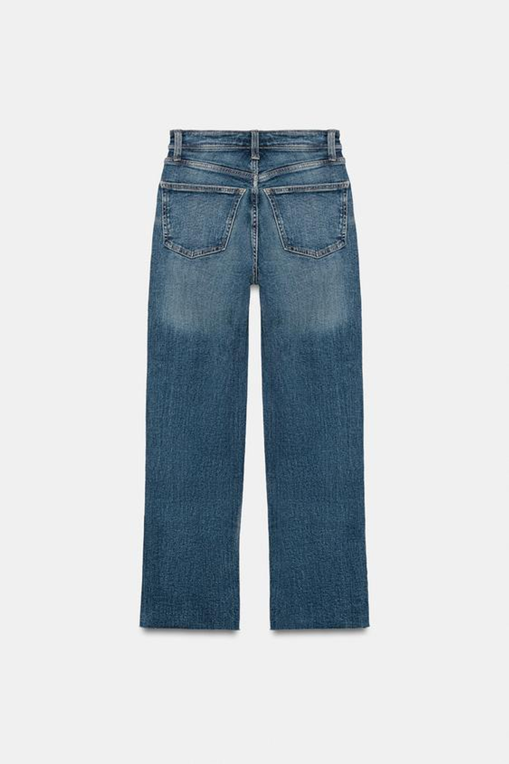 ZARA ДЖИНСЫ TRF CROPPED FLARE С ВЫСОКОЙ ПОСАДКОЙ, СИНИЙ