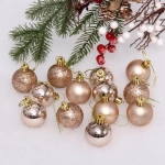 Новогодние шары 4 см (набор 24 шт) «Микс фактур», шампань