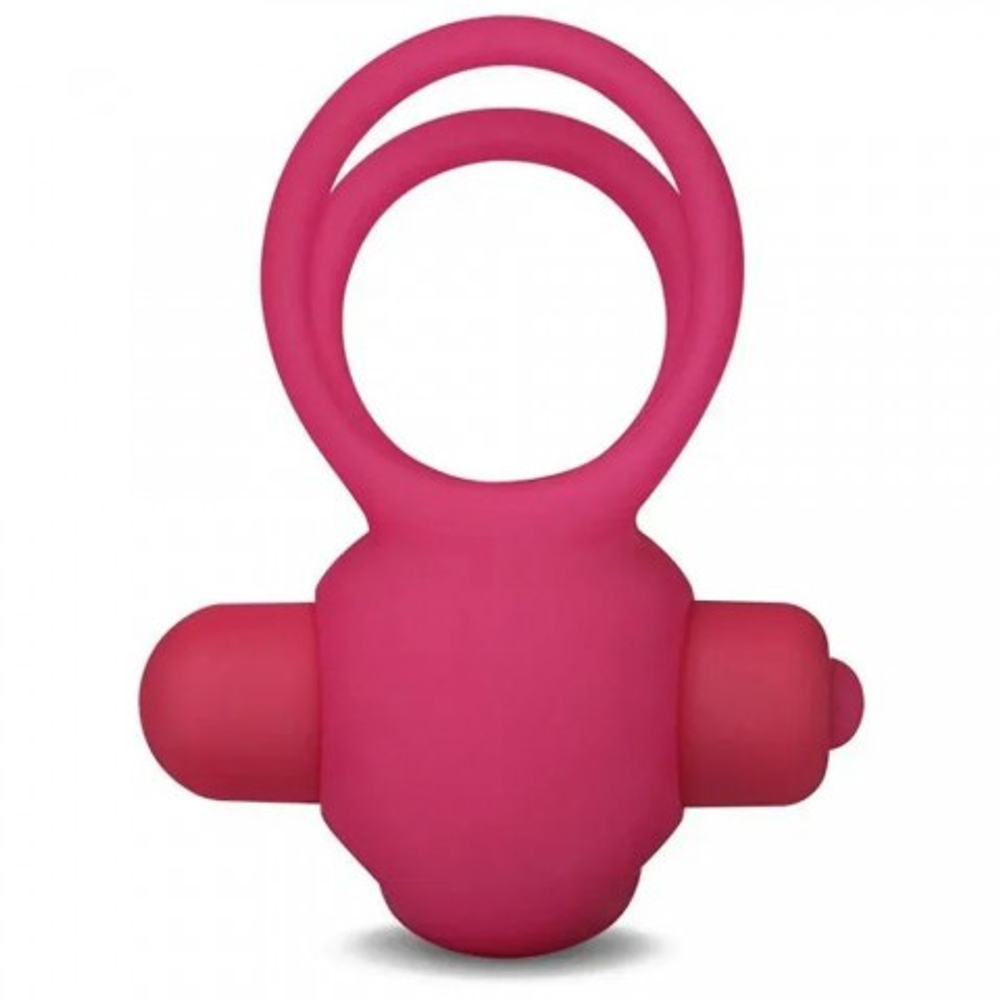 Эрекционное виброкольцо Power DUO clit cockring (розовый)