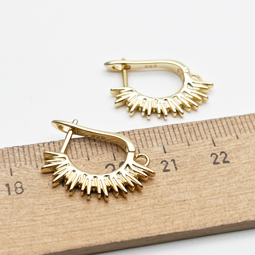 Ювелирные швензы с позолотой, размер 22*6*1,8 мм, цена за пару