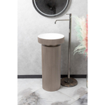 Раковина накладная рифленая Boheme Sole Corian 400*130 DELMAR с пьедесталом рифленым Corian 300*720 DELMAR