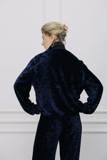 Бомбер бархат сапфировый