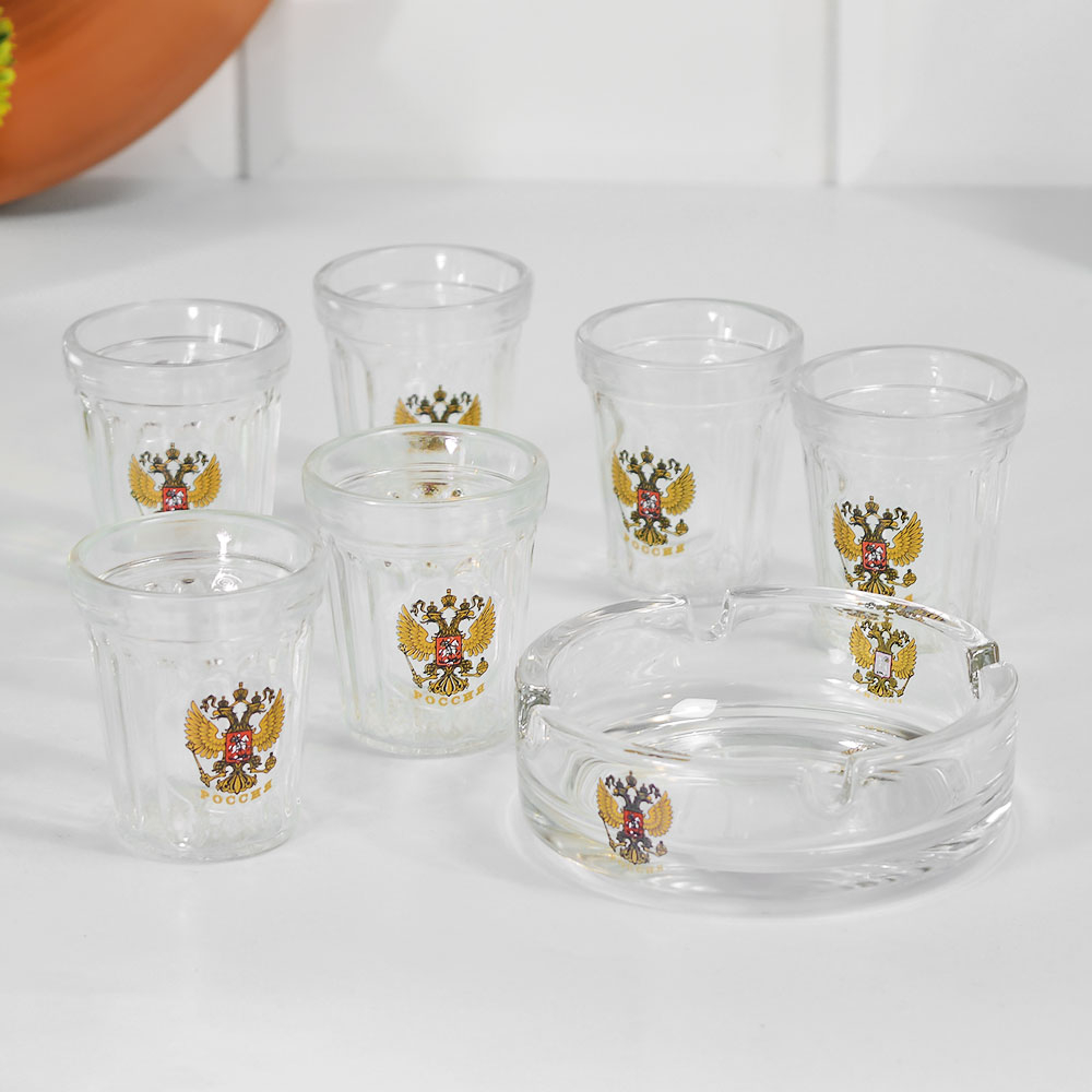 Набор подарочный 7 предметов (пепельница, 6 стопок 50мл) "Орёл"