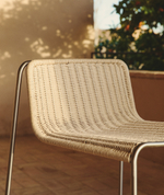 Уличный барный стул Tavari из бежевой веревки и стали