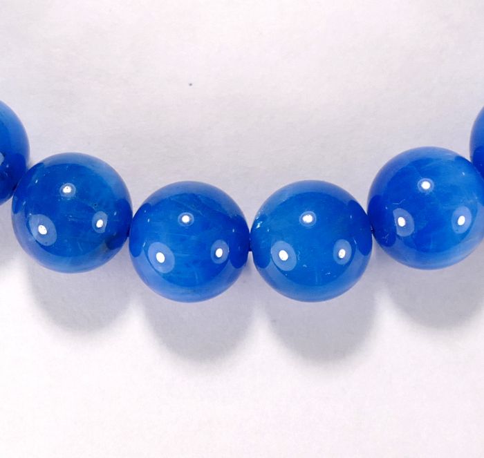 Бусина из апатита голубого, класс АА, шар гладкий 10 мм