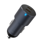 Автомобильное зарядное устройство 2xUSB-C, 60Вт, 3А, PD, серый