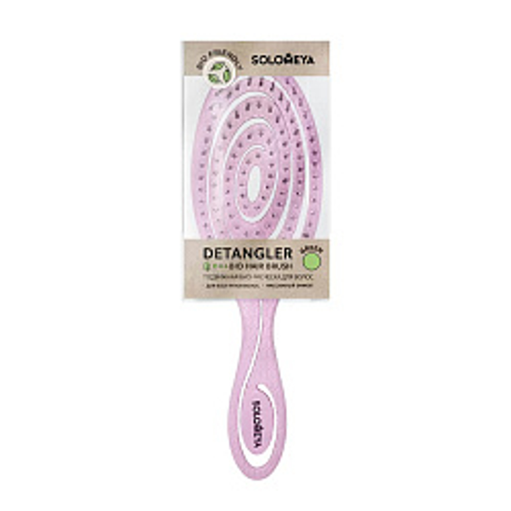 [Solomeya] Подвижная био-расческа для волос СВЕТЛО-РОЗОВАЯ Detangling Bio Hair Brush Light Pink, 1шт