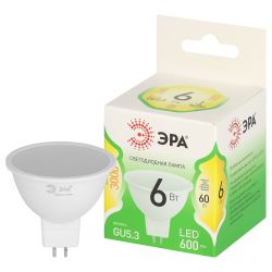 Лампа светодиодная ЭРА GREEN LINE LED MR16-6W-830-GU5.3 GL 6Вт софит теплый свет GU5.3