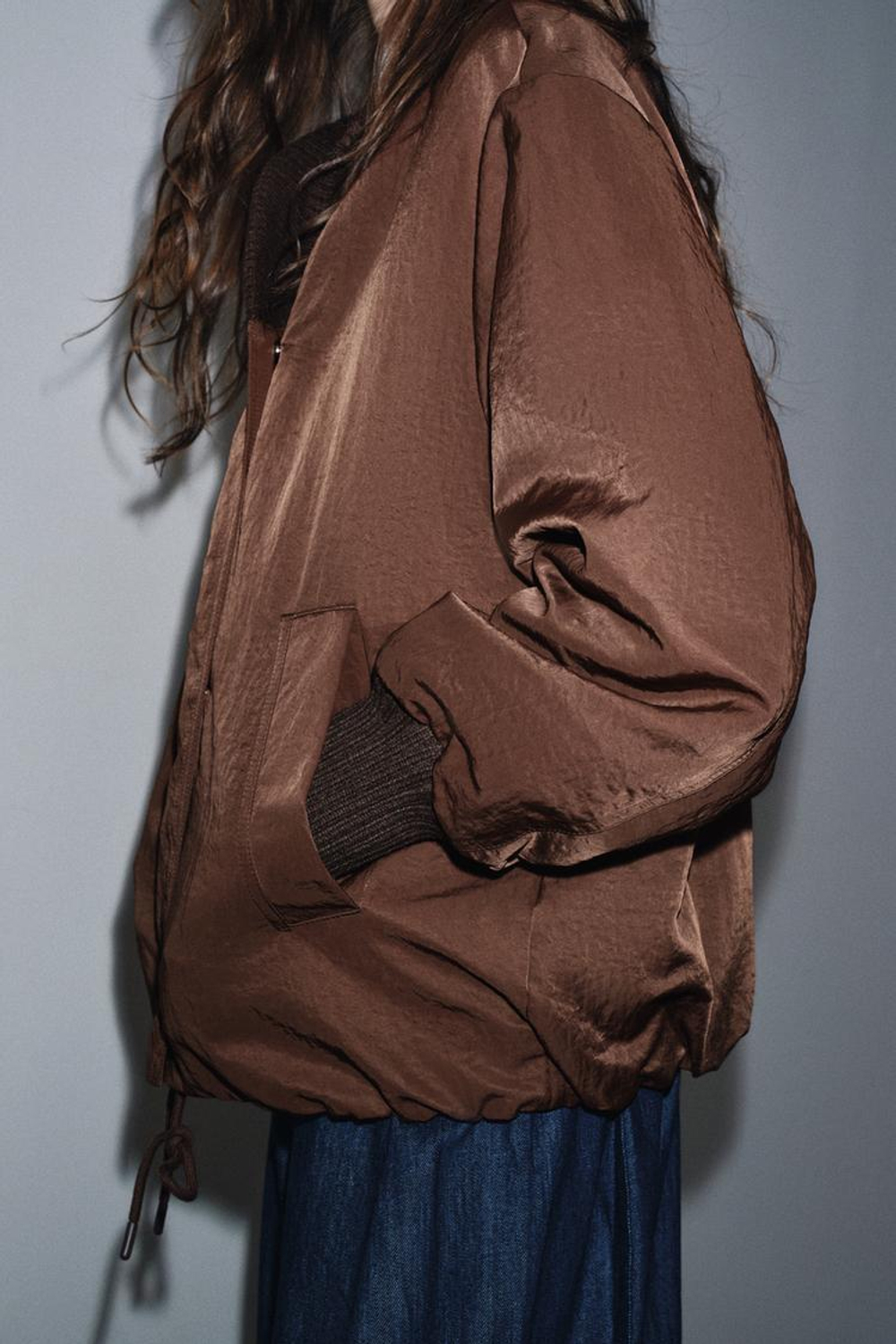 ZARA КУРТКА В РУБЧИК — ZW COLLECTION, ШОКОЛАДНЫЙ