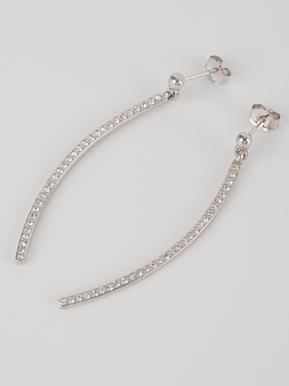 Серьги-подвески Тонкая линия с кристаллами Swarovski