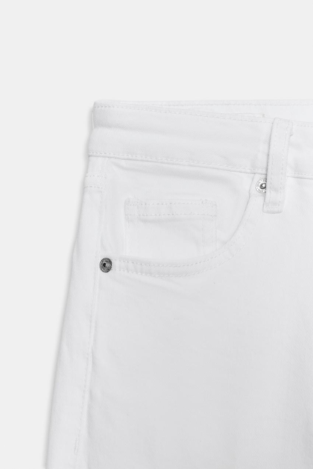 ZARA ДЖИНСЫ TRF CROPPED FLARE С ВЫСОКОЙ ПОСАДКОЙ, БЕЛЫЙ