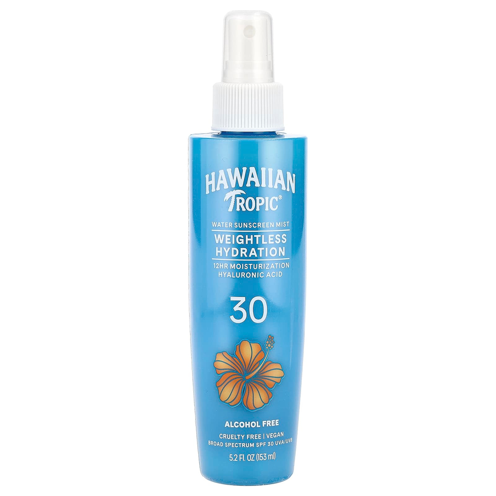 Hawaiian Tropic, Weightless Hydration, водный солнцезащитный спрей, SPF 30, 153 мл (5,2 жидк. унц.)