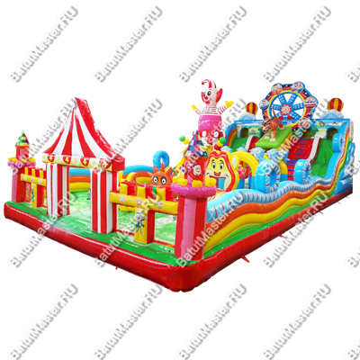 Коммерческий надувной батут "Парк развлечений" 18*8*8 м