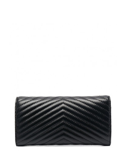 LOVE BIRDS QUILTED WALLET - black
