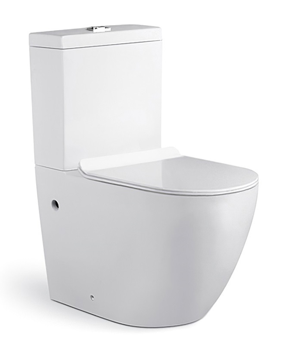 Унитаз напольный Azario CORSA 630x380x830 безободковый с бачком и сиденьем микролифт (AZ-2062S)