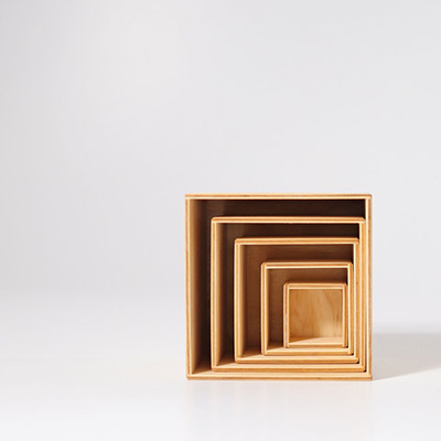 Деревянный сортер "Коробочки" неокрашенные, 6 деталей