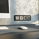 Розетка с заземлением (дымчатый матовый) W1271004