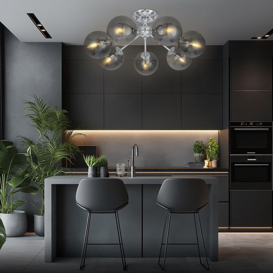 CL102170 Томми Хром+Дымч. Св-к Люстра