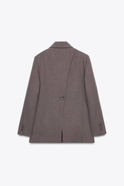 ZARA БЛЕЙЗЕР С РАЗРЕЗОМ СЗАДИ, КОРИЧНЕВЫЙ