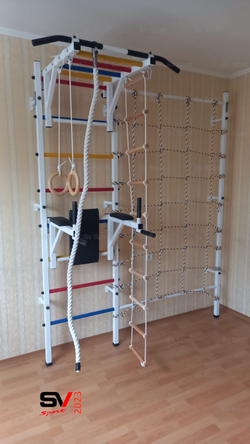 Монтаж шведской стенки Sv Sport с канатным лазом в пеноблочные, газоблочные стены