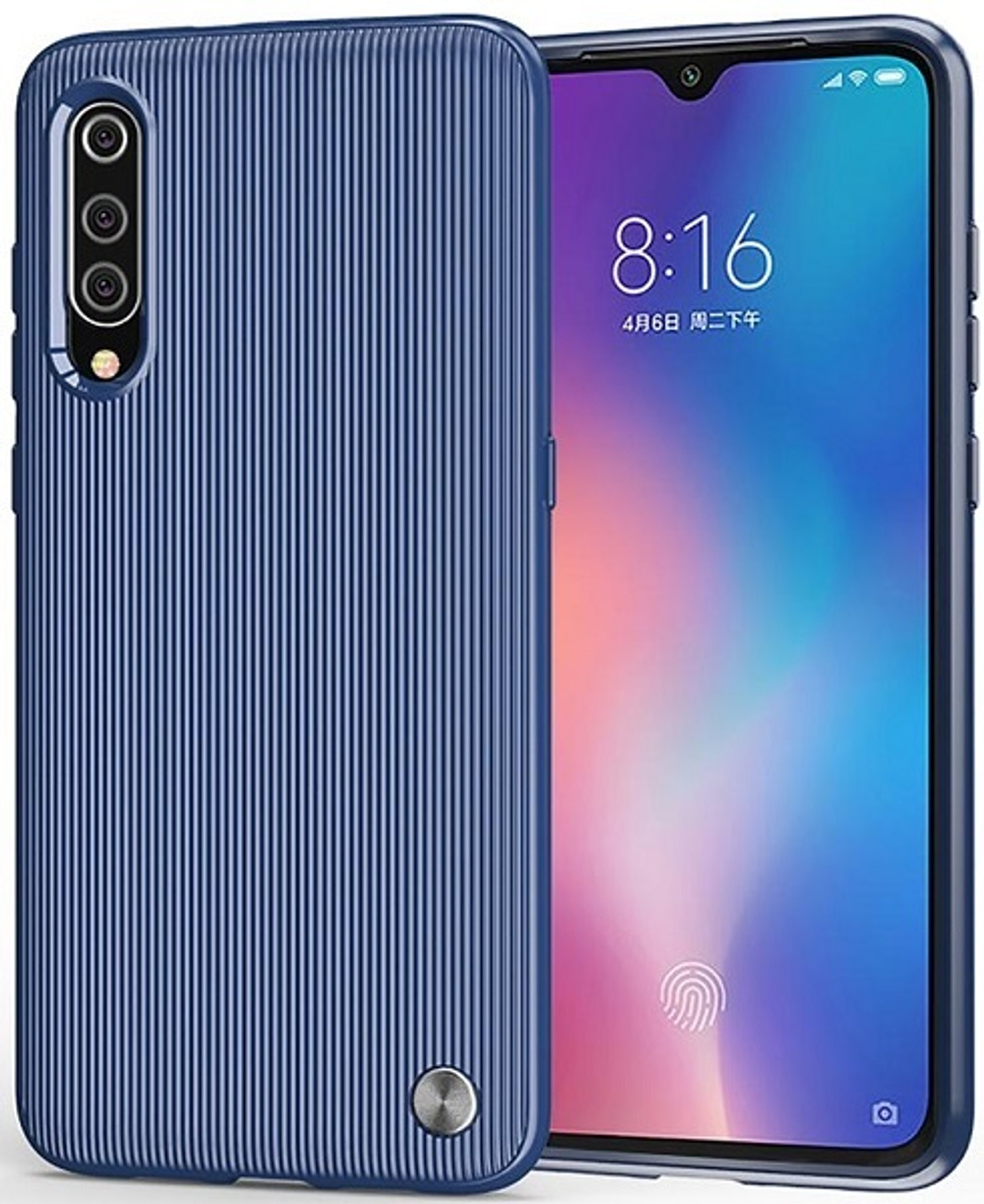 Чехол для Xiaomi Mi 9 (9 Pro 5G) цвет Blue (синий), серия Bevel от Caseport