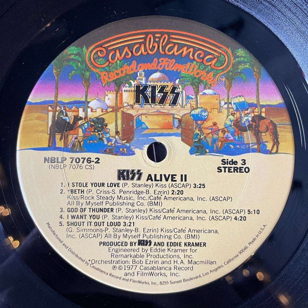 Винтажная виниловая пластинка LP Kiss Alive II (USA 1977) Christine Sixteen