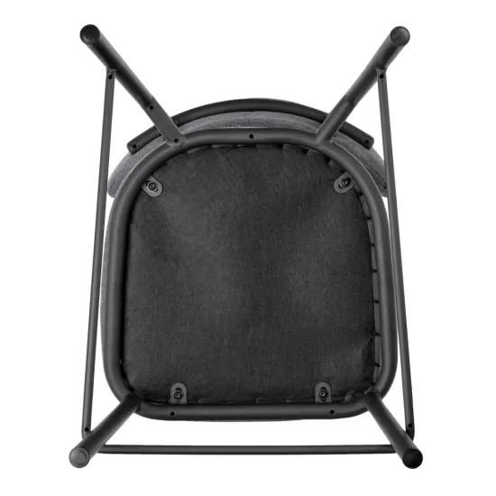 Стул полубарный Lucas 2 серый шенилл с чёрными ножками