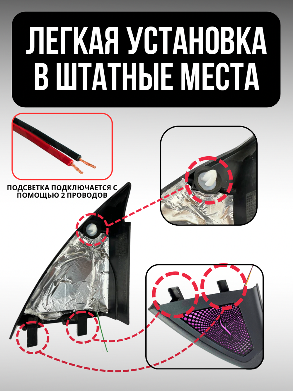 Уголки в стиле BURMESTER Вести черный глянец фиолетовый