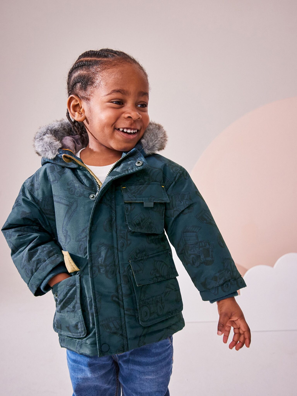 Куртка утепленная с капюшоном для мальчика Next Q53-235, Синий