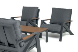 "Лотос" лаунж-зона 5-местная из алюминия, цвет темно-серый