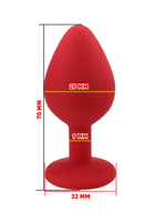 Пробка силиконовая красная с синим кристаллом 7,1 х 2,8 см 47067-MM