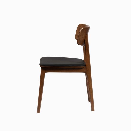 Стул Tacy деревянный с черной подушкой из экокожи