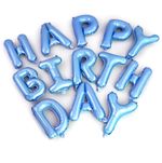 Набор шаров-букв (16''/41 см) Мини-Надпись "Happy Birthday", Светло-голубой, 1 шт. в уп.