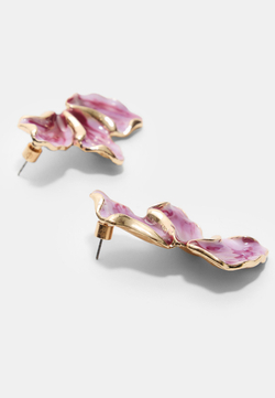 STRADIVARIUS Эмалированные серьги-веера, цвет фуксии