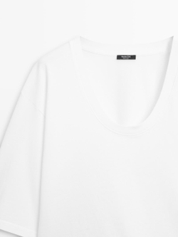 Massimo Dutti Футболка с высоким воротником, белый