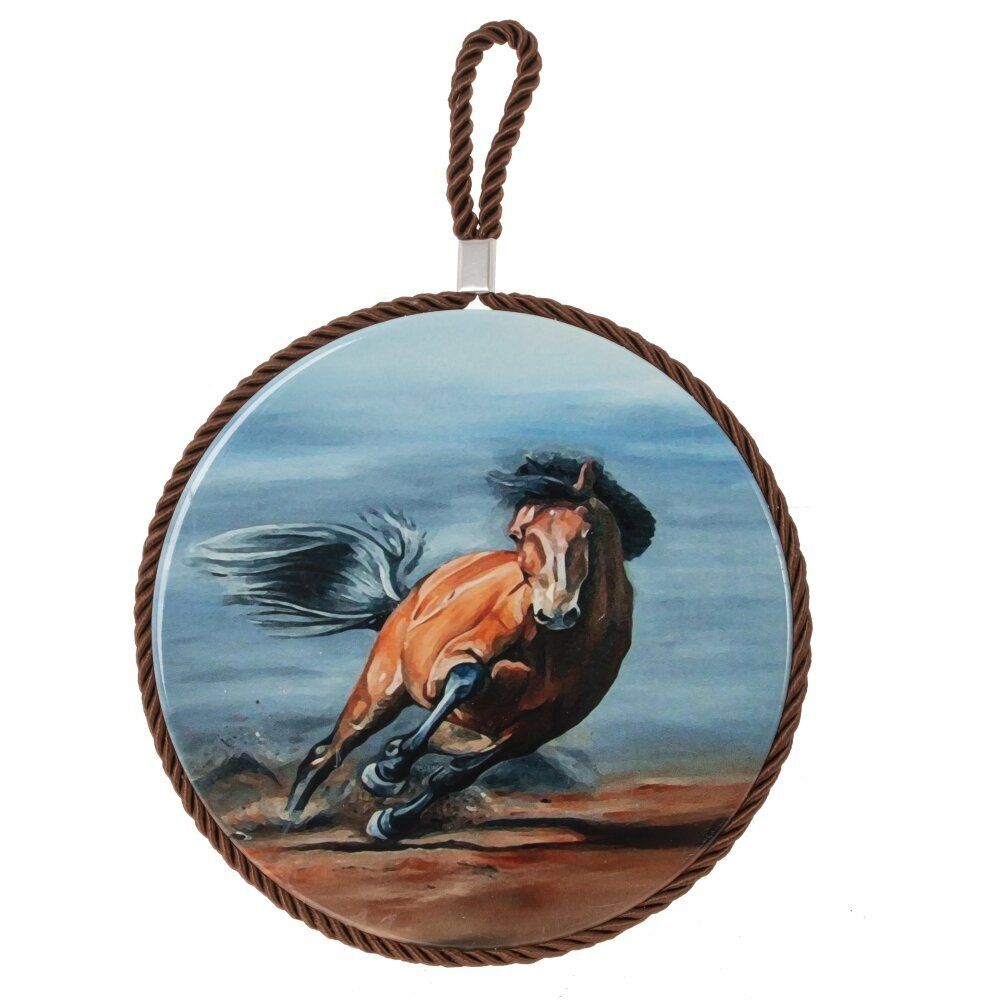 GAEM Декоративная подставка под горячее с подвеской "Лошадь", D 17 см, L17 W17 H0,5 см, 6в.