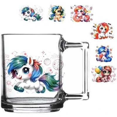 Кружка стеклянная 250мл «Милые лошадки» D4715/12