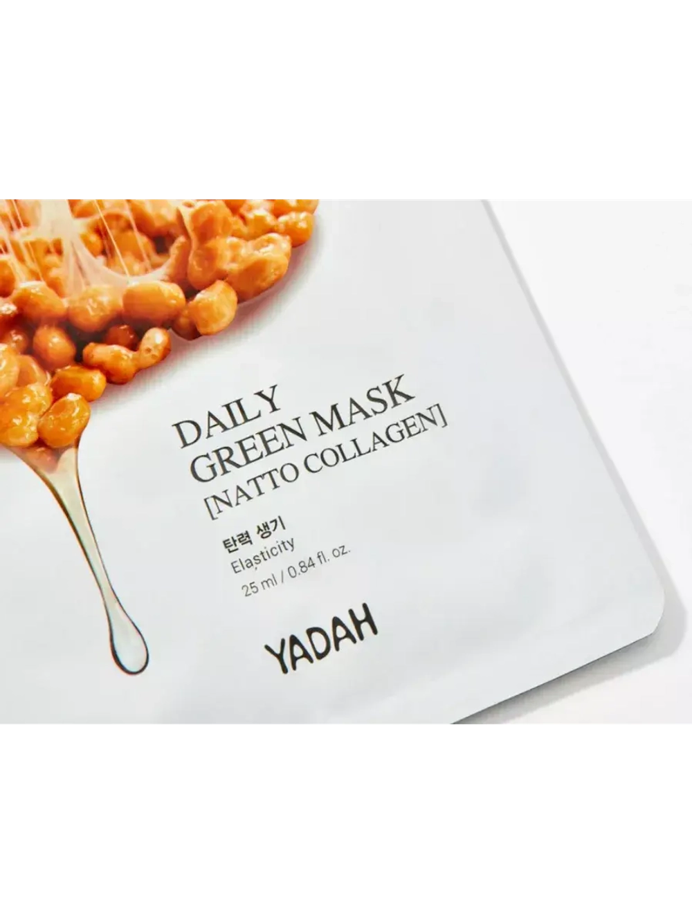 Маска тканевая daily green mask-natto collagen YADAH