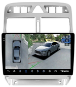 Магнитола для Peugeot 307 2001-2008 - Teyes CC3-2K-360 на Android 10, 2K QLED, 6Гб+128Гб, CarPlay, 4G SIM-слот, 4 камеры в комплекте