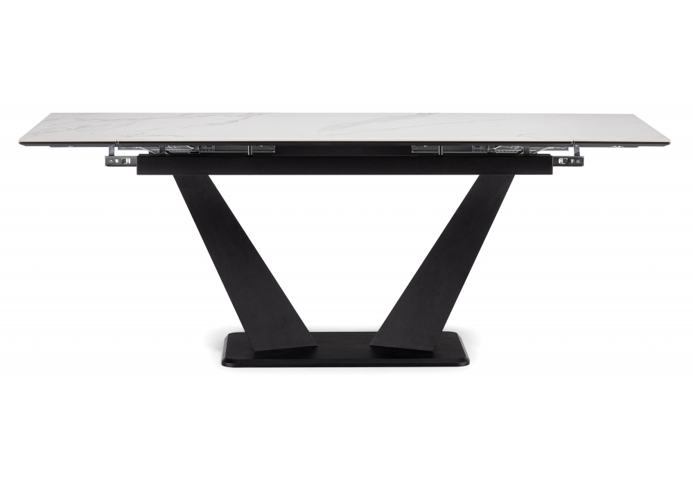 Керамический стол Woodville Кели 140(200)х80х76 белый, черный